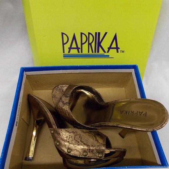 Paprika Shoes Paprika Bronze Chrome Platform Heel Poshmark